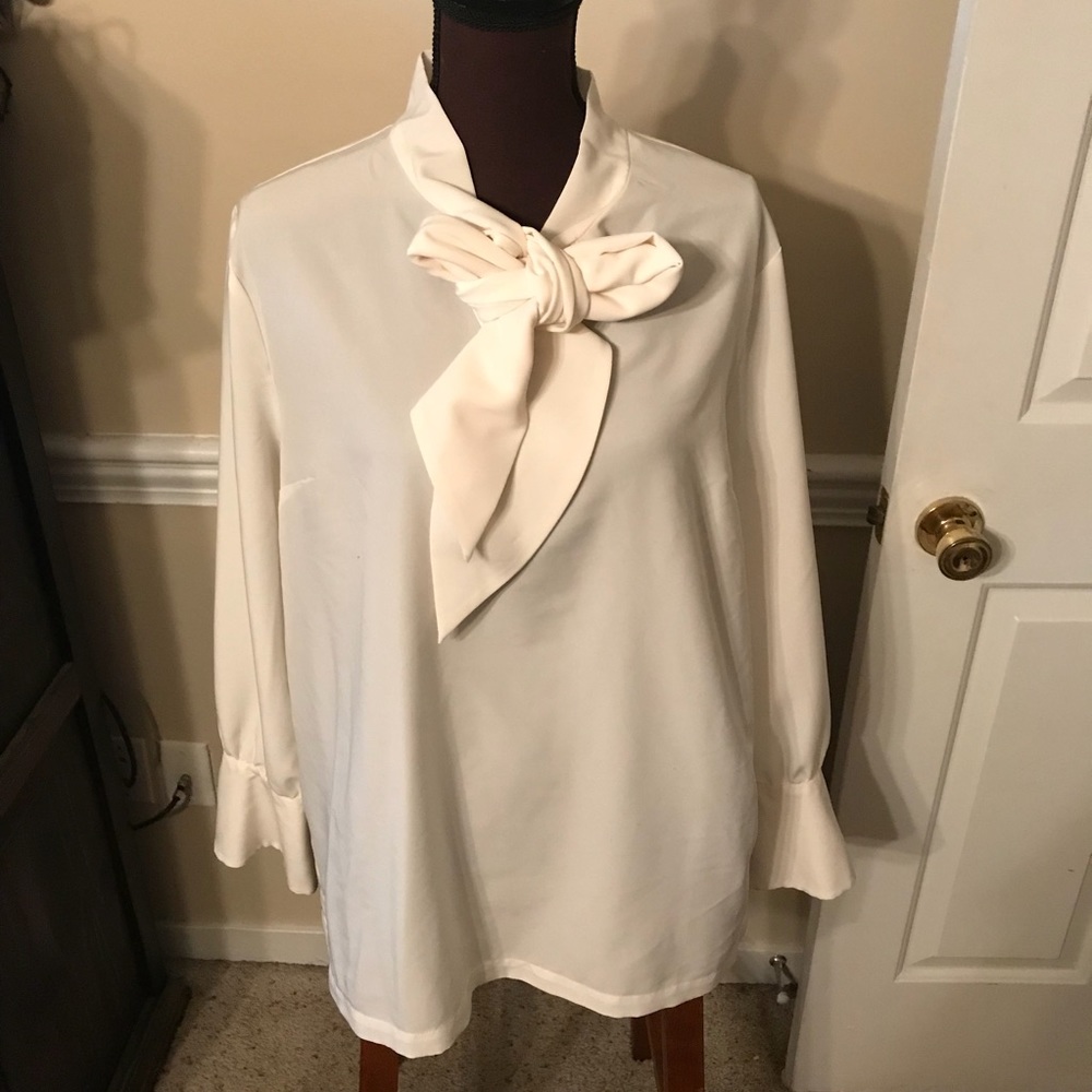 Neck tie blouse
